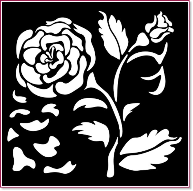 Шаблон Stamperia - Роза Шаблон Stamperia - Роза - 12 x 12 cm от колекцията House of Roses -