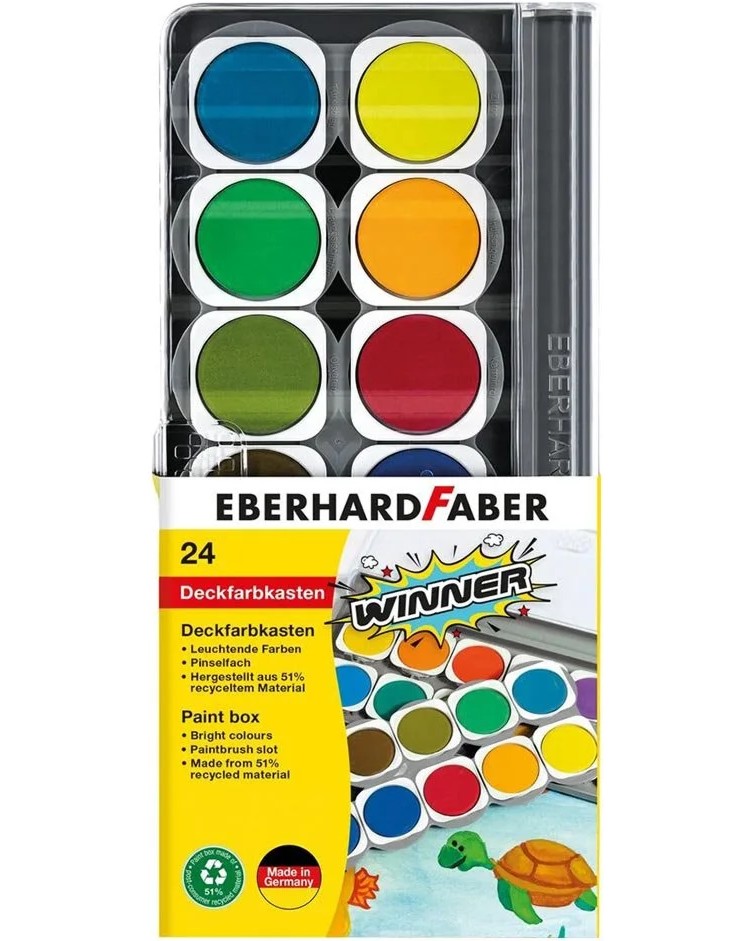 Акварелни бои Eberhard Faber Winner Акварелни бои Eberhard Faber Winner - 24 цвята -