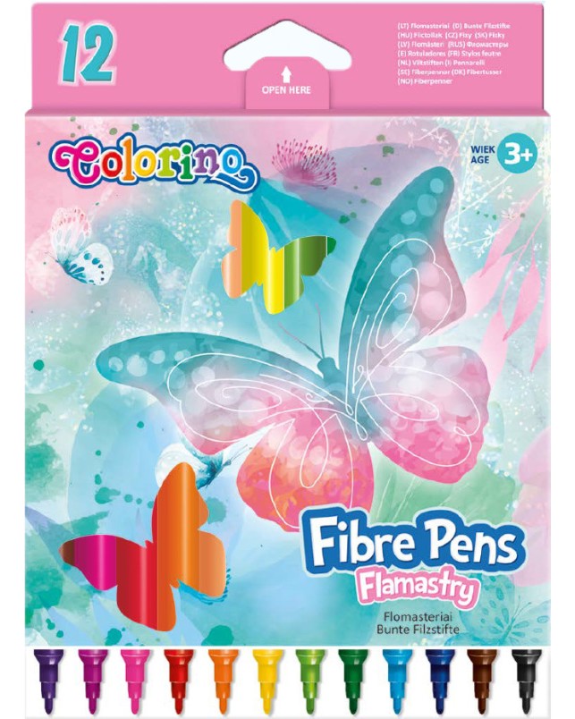 Флумастери Colorino Kids - Пеперуди Флумастери Colorino Kids - Пеперуди - 12 цвята от серията Dreams -