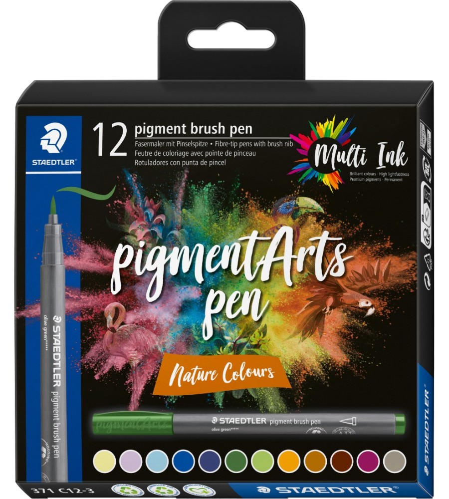 ������� � ���� ��� ����� Staedtler Pigment Arts 371 Nature Colours - 12 ����� - 