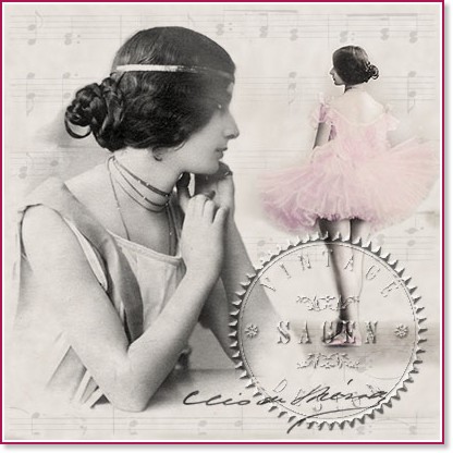 Салфетки за декупаж Sagen Vintage - Балерина Салфетки за декупаж Sagen Vintage - Балерина - 20 броя -