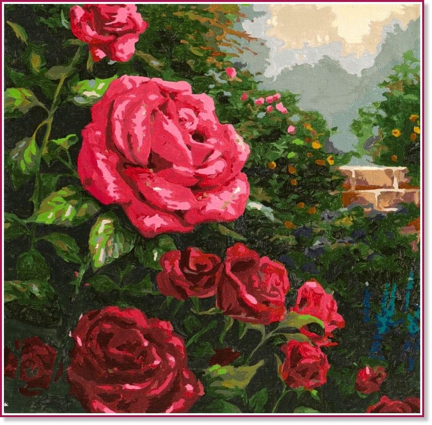 Рисуване по номера Craft Buddy - Червена роза Рисуване по номера Craft Buddy - Червена роза - 30 x 30 cm -