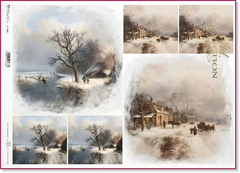 Декупажна хартия ITD Collection - Зима Декупажна хартия ITD Collection - Зима - A3 -