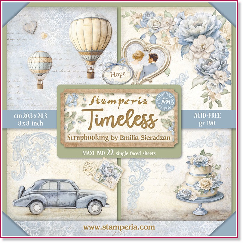    Stamperia - 22 , 20.3 x 20.3 cm   Timeless - 