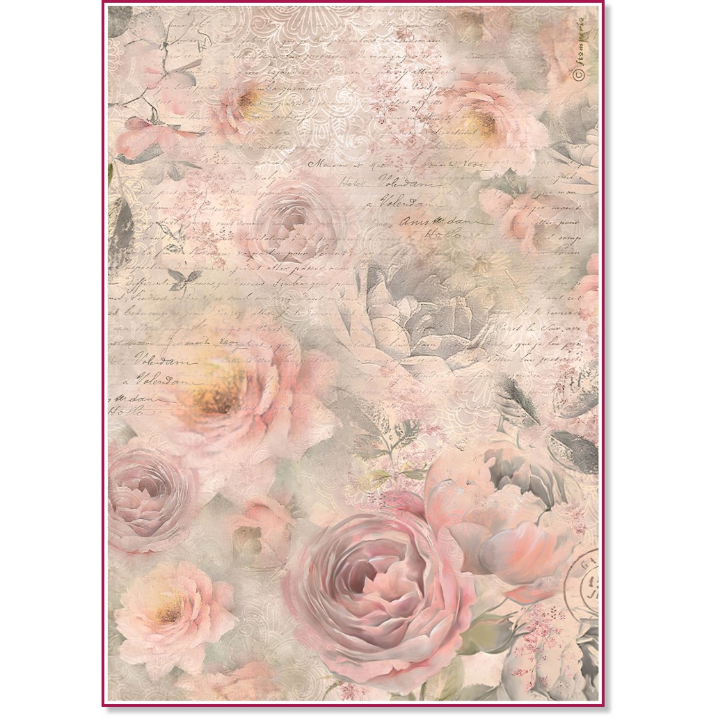 ��������� ������ Stamperia - A4 �� ���������� Shabby Rose - 