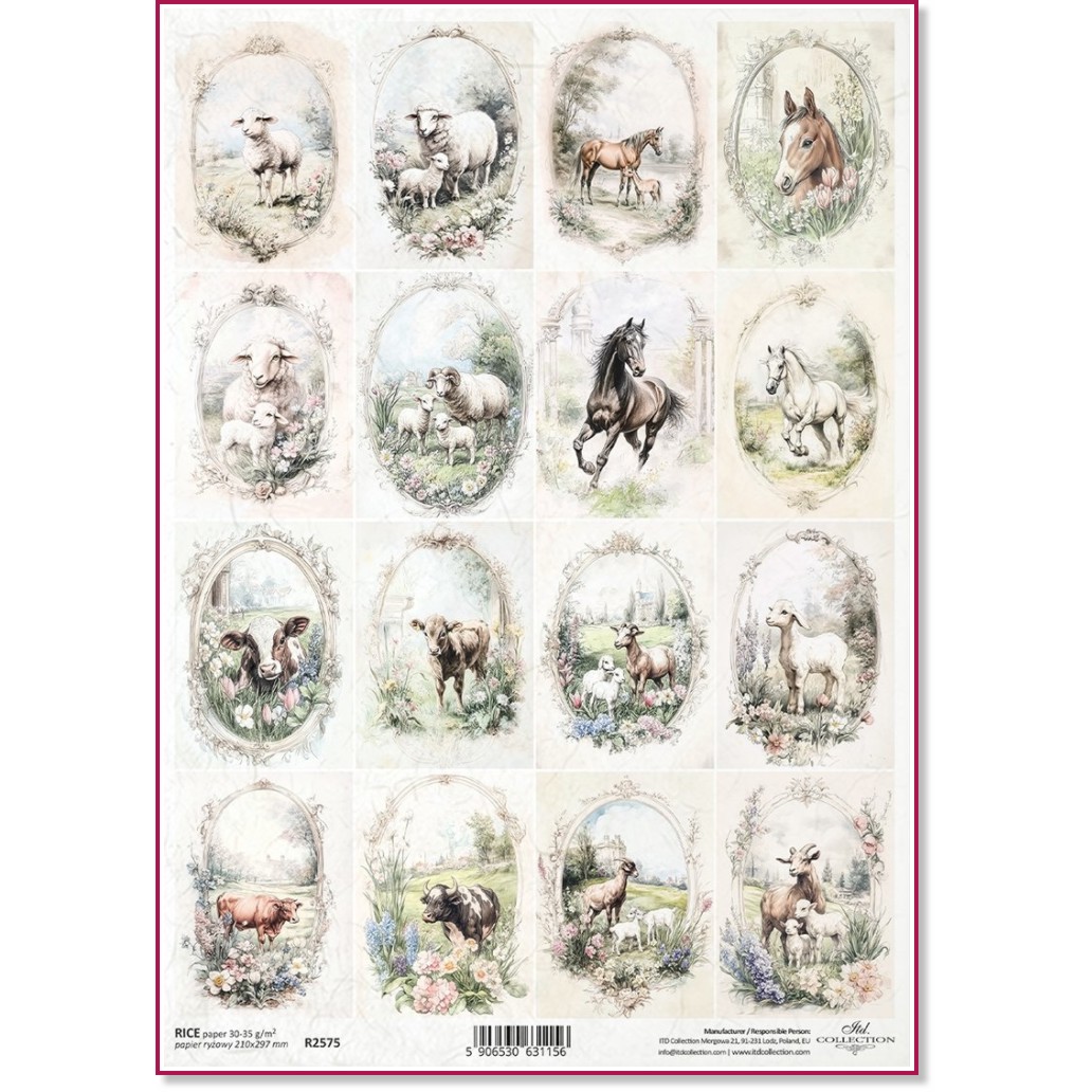 Декупажна хартия ITD Collection - Животни Декупажна хартия ITD Collection - Животни - A4 -