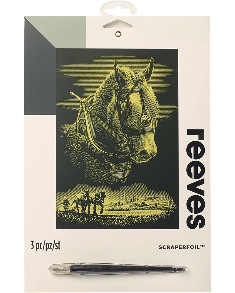 Скреч картина Reeves - Кон Скреч картина Reeves - Кон - 21 x 31 cm -