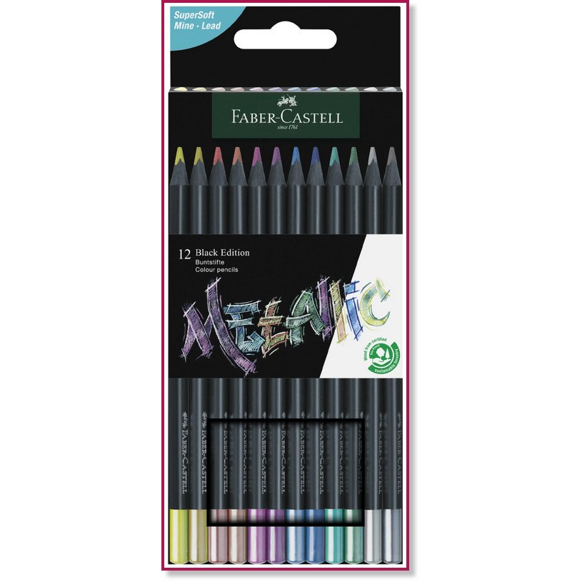 ������ ������ Faber-Castell - 12 ���������� ����� �� ������� Black Edition - 