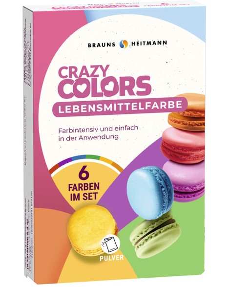 Боя за сладкиши Heitmann Crazy Colours Боя за сладкиши Heitmann Crazy Colours - 6 цвята x 4 g - боя