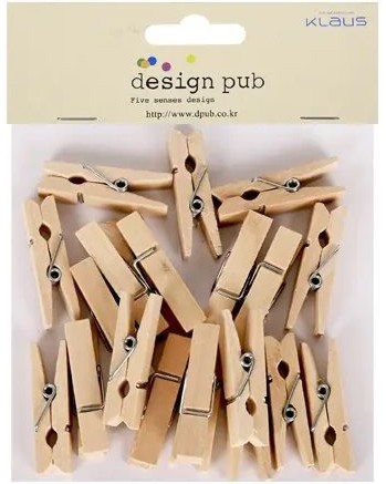Дървени щипки Design Pub Дървени щипки Design Pub - 20 броя с дължина 30 mm -