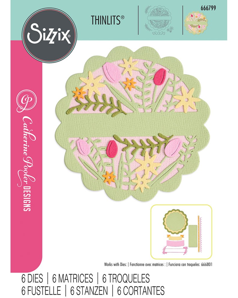 Щанци за машина за изрязване и релеф Sizzix Tulips and Blooms Щанци за машина за изрязване и релеф Sizzix Tulips and Blooms - 6 броя -
