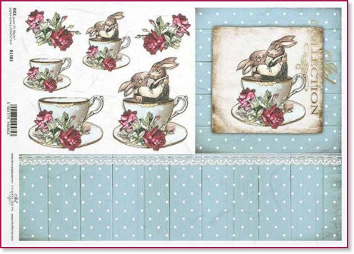 Декупажна хартия ITD Collection - Великденски зайци Декупажна хартия ITD Collection - Великденски зайци - A4 -