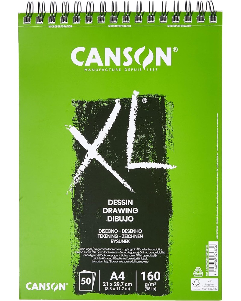 ������� �� ����� � ������ Canson Dessin - 50 �����, A4, 160 g/m<sup>2</sup> �� ������� XL - �������