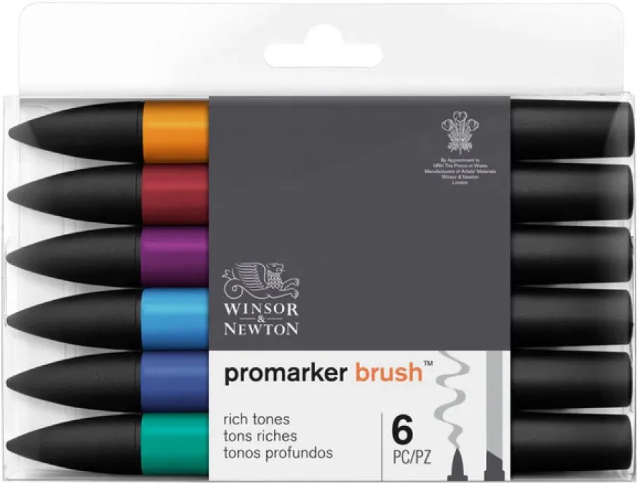 Двувърхи маркери Winsor & Newton Rich Tones Двувърхи маркери Winsor & Newton Rich Tones - 6 цвята -