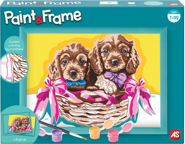 Рисуване по номера As Company - Кученца Рисуване по номера As Company - Кученца - От серията Paint & Frame -