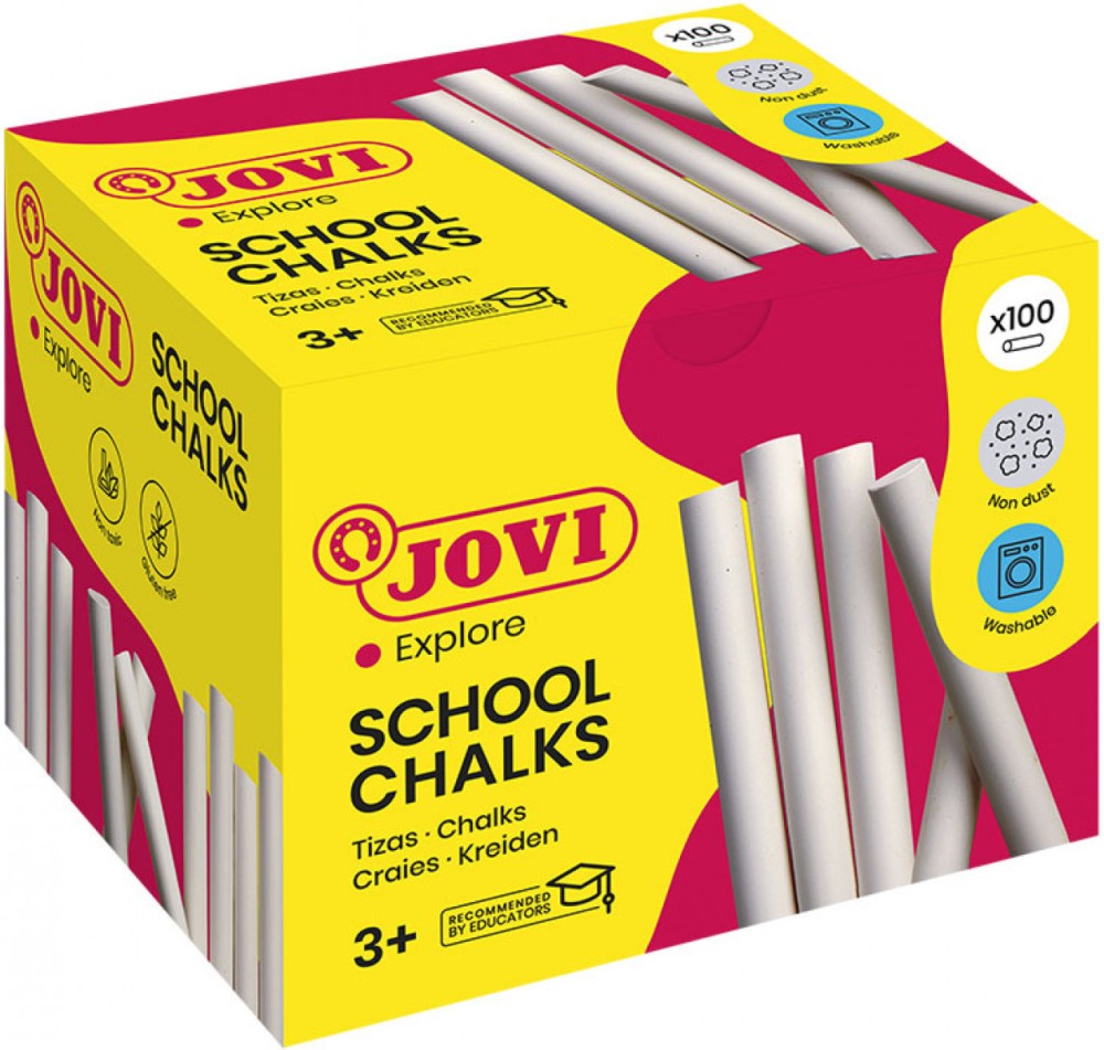 Безпрахови бели тебешири Jovi School Безпрахови бели тебешири Jovi School - 100 броя -