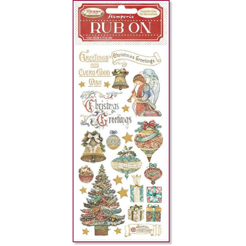    Stamperia -  - 10.16 x 21.6 cm   Christmas Greetings - 