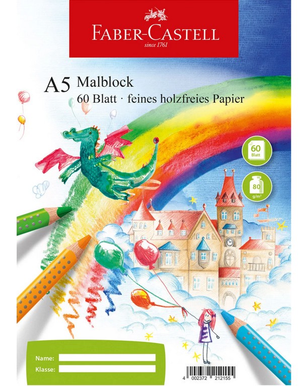 Скицник за рисуване Faber-Castell Скицник за рисуване Faber-Castell - 60 листа, A5 - скицник