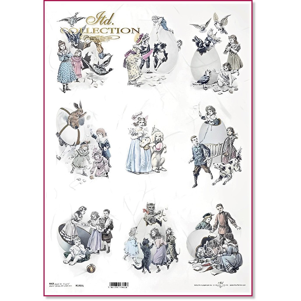 Декупажна хартия ITD Collection - Винтидж Великден Декупажна хартия ITD Collection - Винтидж Великден - A3 -