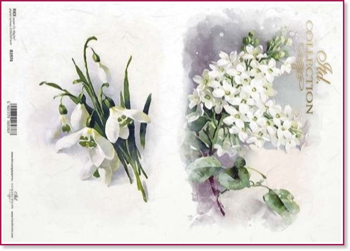 Декупажна хартия ITD Collection - Кокиче и бяла анемония Декупажна хартия ITD Collection - Кокиче и бяла анемония - A4 -