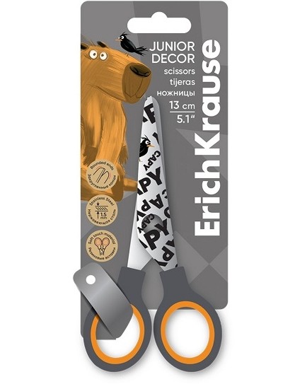 Детска ножица Erich Krause Junior Decor Детска ножица Erich Krause Junior Decor - 13 cm от серията Happy Capy -
