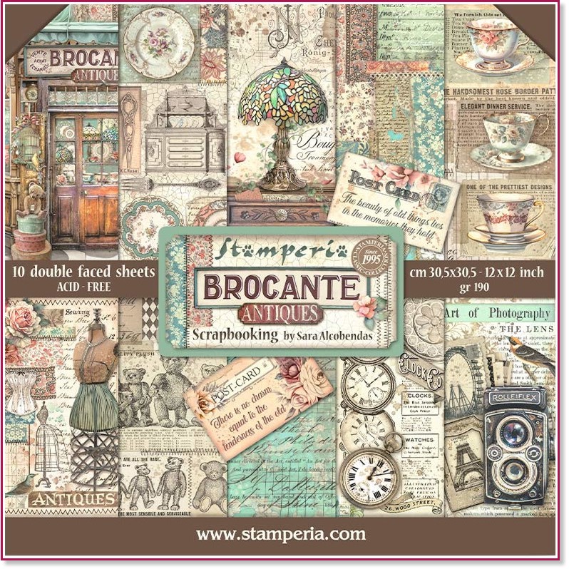 ������ �� ����������� Stamperia - ����� �� ������ - 10 �����, 30.5 x 30.5 cm �� ���������� Brocante Antiques - 