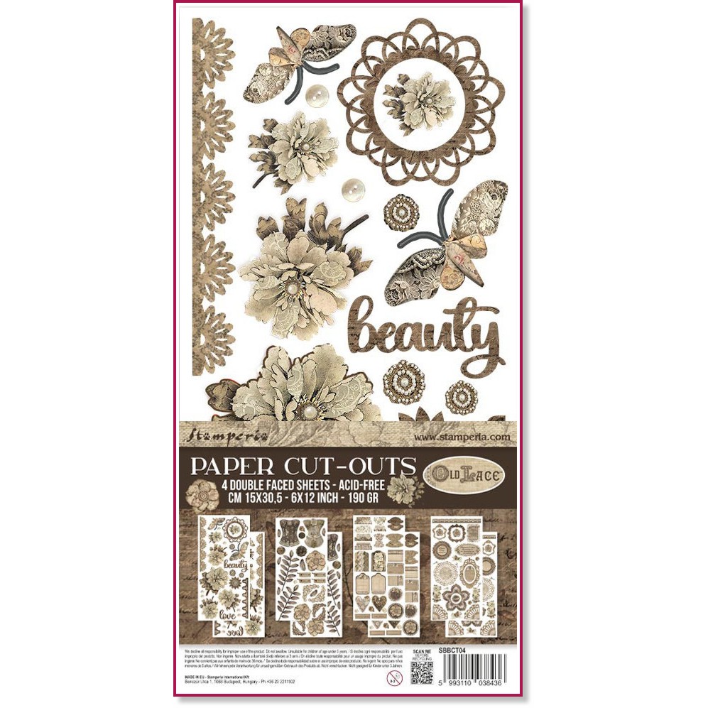      Stamperia -  - 4 , 15 x 30.5 cm   Old lace - 