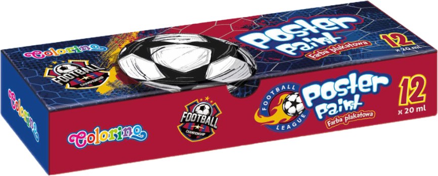 Темперни бои Colorino Kids - Футбол Темперни бои Colorino Kids - Футбол - 12 цвята x 20 ml от серията Football -