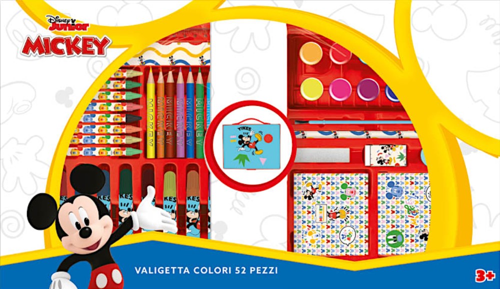 Комплект за рисуване Disney Mickey Комплект за рисуване Disney Mickey - 41 части в куфарче от серията Мики Маус и приятели -