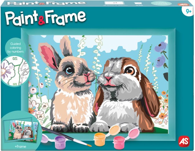 Рисуване по номера As Company Paint & Frame - Сладки зайчета Рисуване по номера As Company Paint & Frame - Сладки зайчета -