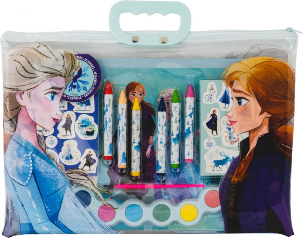 Комплект за рисуване As Company Frozen Комплект за рисуване As Company Frozen - 27 части в прозрачна чанта на тема Замръзналото кралство -