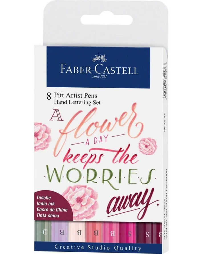 Тънкописци и маркери Faber-Castell Тънкописци и маркери Faber-Castell - 8 цвята от серията Creative studio -