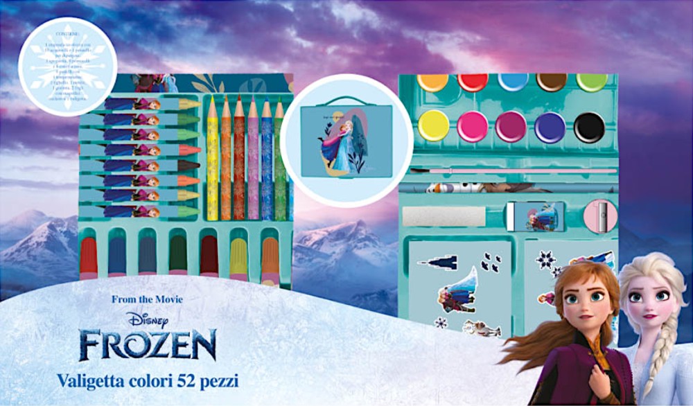 Комплект за рисуване Disney Frozen Комплект за рисуване Disney Frozen - 41 части в куфарче от серията Замръзналото кралство -