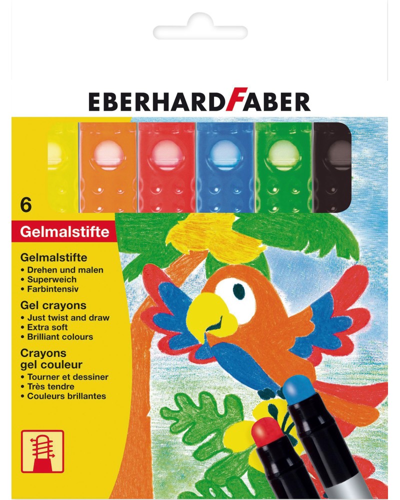 Гел пастели Eberhard Faber Гел пастели Eberhard Faber - 6 цвята -