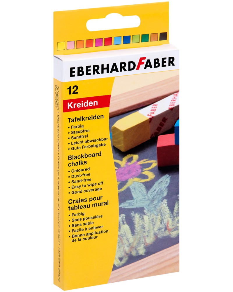 Цветни тебешири Eberhard Faber - 12 броя - 