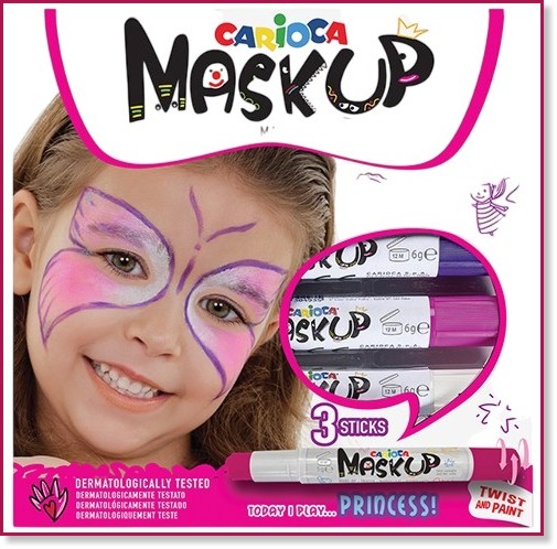 Пастели за лице Carioca Princess Пастели за лице Carioca Princess - 3 цвята от серията Mask Up -