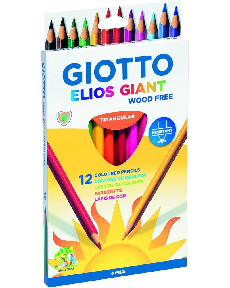 Цветни моливи Giotto Giant Цветни моливи Giotto Giant - 12 цвята от серията Elios -