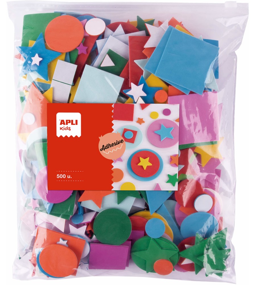 Самозалепващи форми от EVA пяна Apli Kids Самозалепващи форми от EVA пяна Apli Kids - 500 броя -