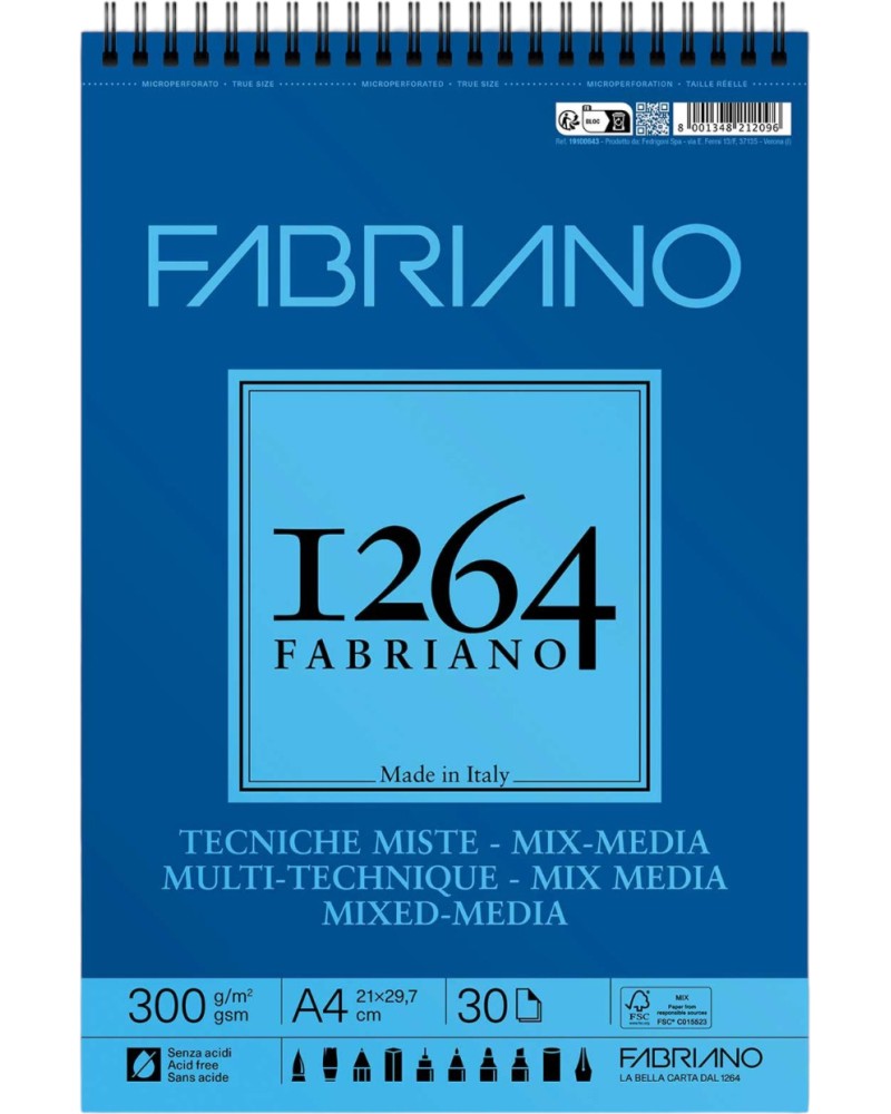������� �� ������� ������� Fabriano 1264 - 30 �����, 300 g/m<sup>2</sup> - �������