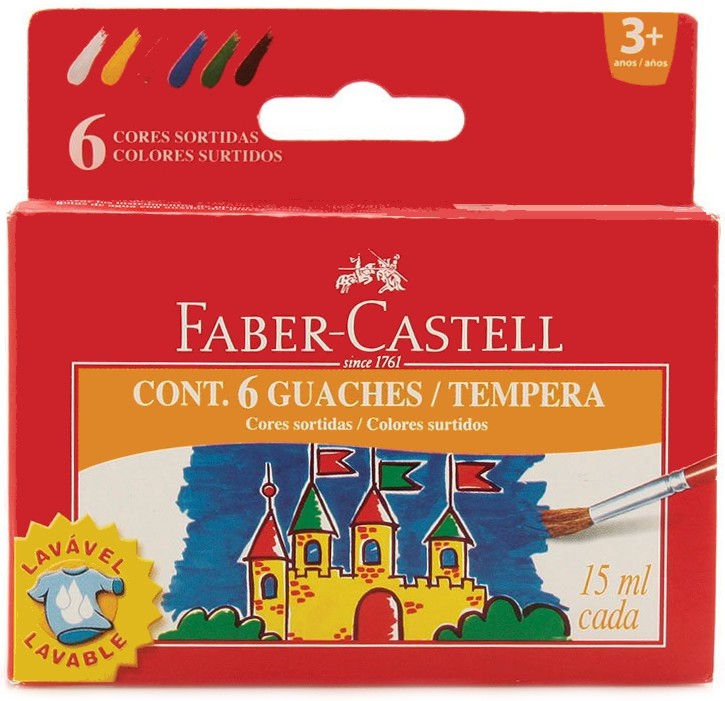 Темперни бои Faber-Castell Темперни бои Faber-Castell - 6 и 12 цвята x 15 ml -