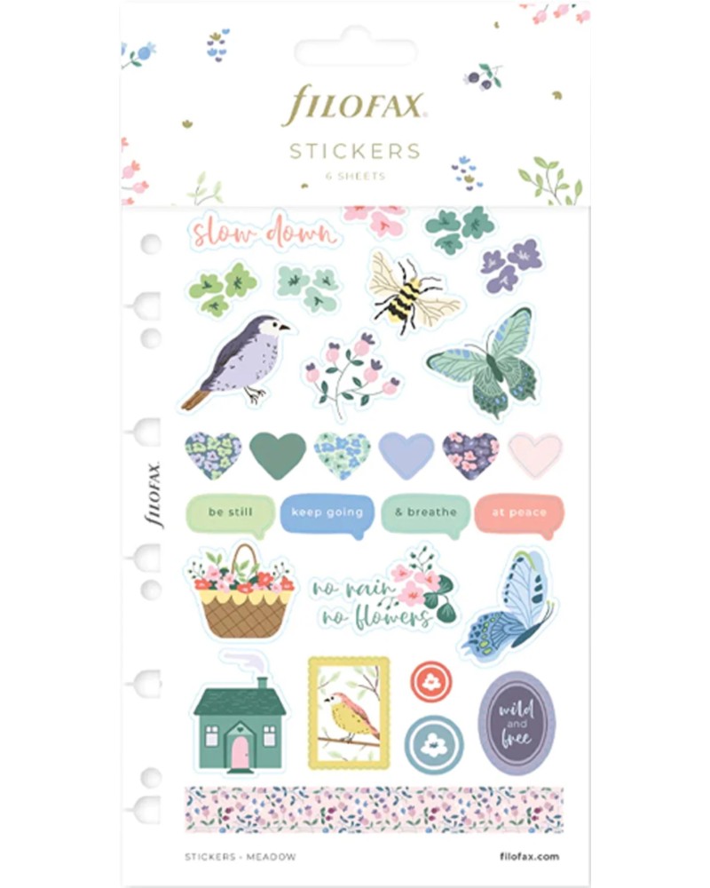 Самозалепващи стикери Filofax Самозалепващи стикери Filofax - 300 броя от колекцията Meadow -