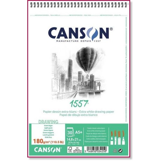    Canson 1557 - 30 , 180 g/m<sup>2</sup> - 