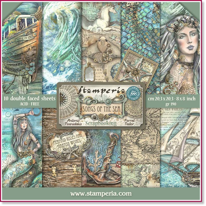 ������ �� ����������� Stamperia - ����� �� ������ - 10 ����� �� ���������� Songs Of The Sea - 