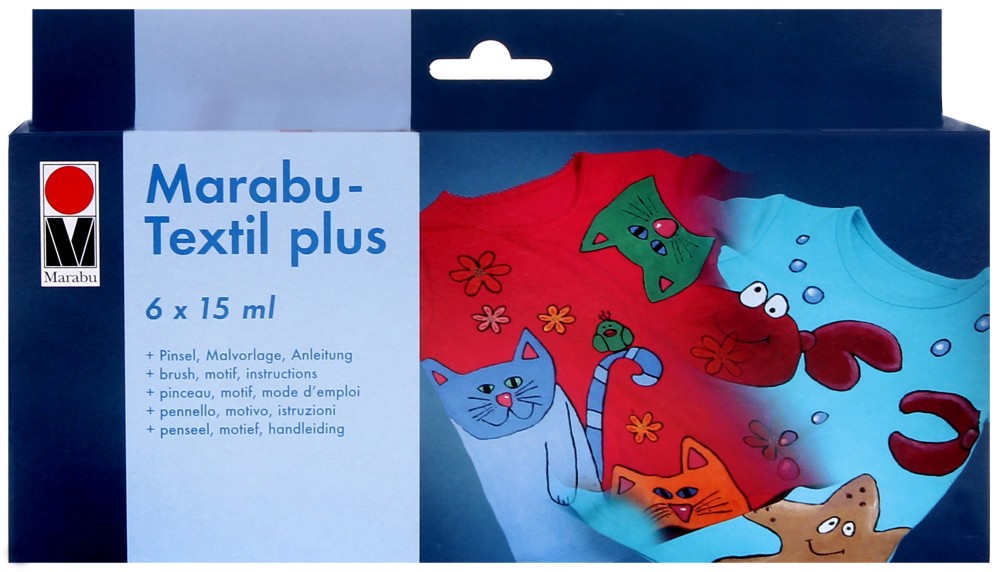      Marabu Textil plus - 6 x 15 ml - 