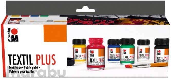 Текстилни бои Marabu Starter set Текстилни бои Marabu Starter set - 4 цвята x 15 ml и четка -