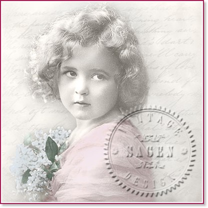 Салфетки за декупаж Sagen Vintage - Момиче с цветя Салфетки за декупаж Sagen Vintage - Момиче с цветя - 20 броя -