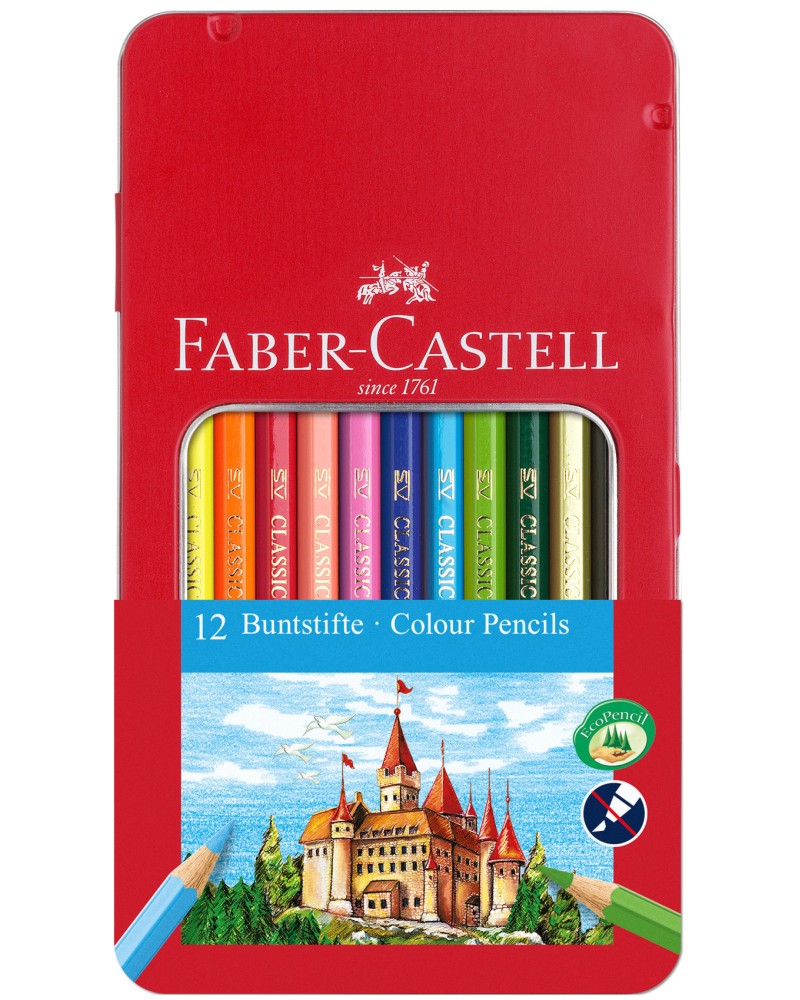 Цветни моливи Faber-Castell Classic Цветни моливи Faber-Castell Classic - 12, 24 или 36 цвята в метална кутия -