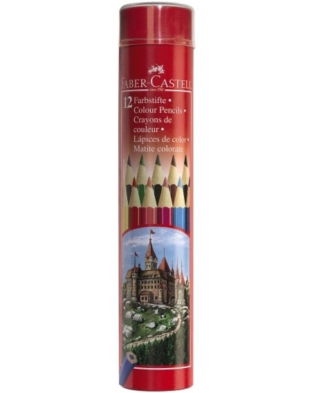 Цветни моливи Faber-Castell Цветни моливи Faber-Castell - 12 или 24 цвята в тубус -
