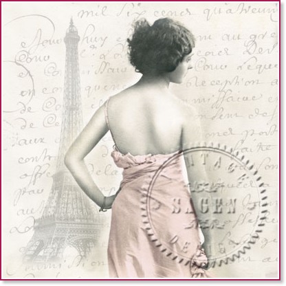 Салфетки за декупаж Sagen Vintage - Жена и надписи Салфетки за декупаж Sagen Vintage - Жена и надписи - 20 броя -