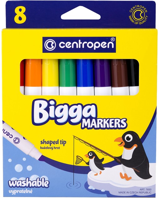 Маркери за рисуване Centropen Bigga Markers Маркери за рисуване Centropen Bigga Markers - 8 цвята -